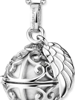 ENGELSRUFER Halsketten + Collier-Kette Klangkugel mit Flügel Silber perlmutt ERN-ER23-20-XS