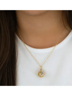 ENGELSRUFER Halsketten + Collier-Kette Klangkugel mit Flügel goldfarben bicolor ERN-ER23-20-XS-G