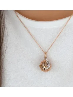 ENGELSRUFER Halsketten + Collier-Kette Klangkugel mit Flügel roségoldfarben bicolor ERN-ER23-20-XS-R