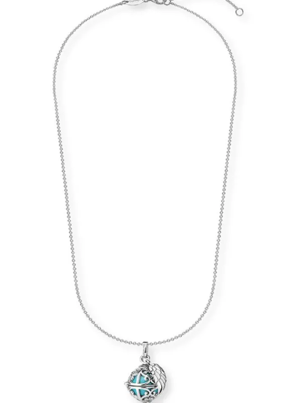 ENGELSRUFER Halsketten + Collier-Kette Klangkugel mit Flügel türkis perlmutt ERN-ER23-26-XS