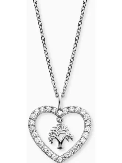 ENGELSRUFER Halsketten + Collier-Kette Lebensbaum im Herz mit Zirkonia ERN-HEARTTREE-ZI
