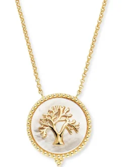 ENGELSRUFER Halsketten + Collier-Kette Lebensbaum Silber goldf. Perlmutt ERN-LILTREE-PE-G