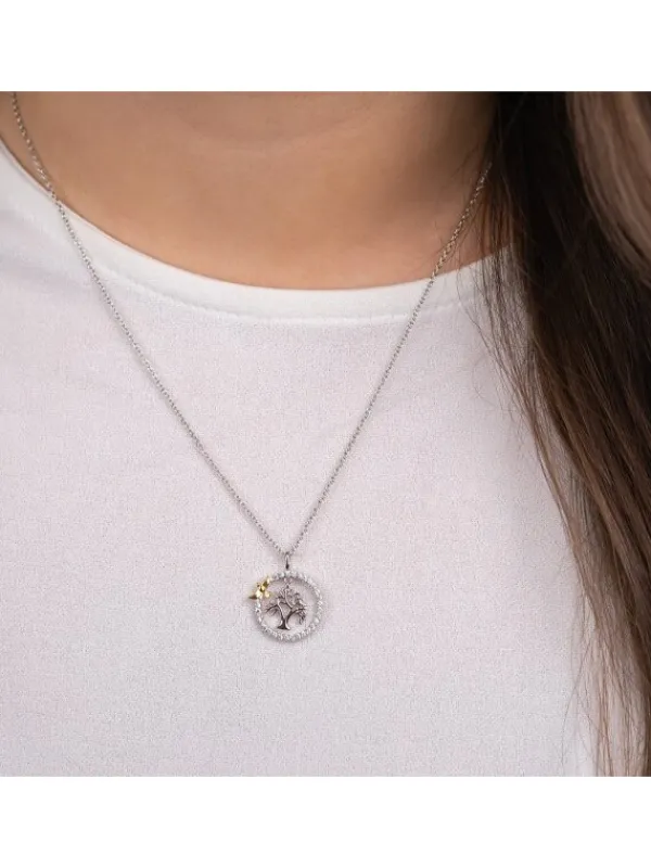 ENGELSRUFER Halsketten + Collier-Kette Lebensbaum mit Vogel und Zirkonia ERN-LILTREE-ZI-BIG