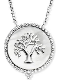 ENGELSRUFER Halsketten + Collier-Kette Lebensbaum Silber mit Perlmutt ERN-LILTREE-PE