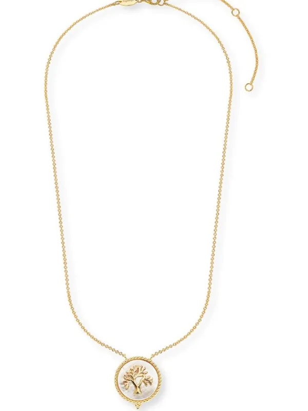 ENGELSRUFER Halsketten + Collier-Kette Lebensbaum Silber goldf. Perlmutt ERN-LILTREE-PE-G