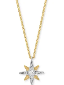 ENGELSRUFER Halsketten + Collier-Kette New Star Silber Bicolor mit Zirkonia ERN-NEWSTAR-ZI-BIG