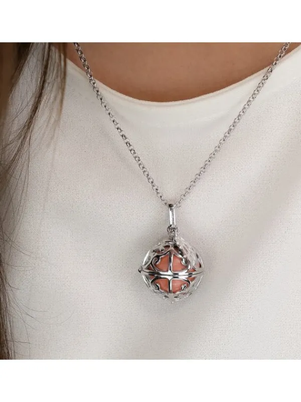 ENGELSRUFER Anhänger-Klangkugel Anhänger mit Flügel Perlmutt rose ER-23-16
