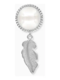 ENGELSRUFER Ohrschmuck-Ohrstecker Feder und Perlen Silber ERE-GLORY-FEDER-ST
