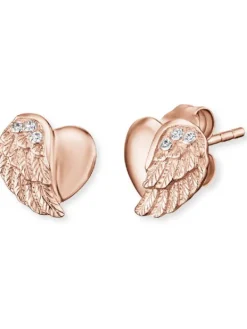 ENGELSRUFER Ohrschmuck-Ohrstecker Herzflügel rosé plated ERE-LILHEARTWING-STR
