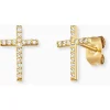 ENGELSRUFER Ohrschmuck-Ohrstecker Kreuz goldf. mit Zirkonia ERE-LILCROSS-ZI-STG
