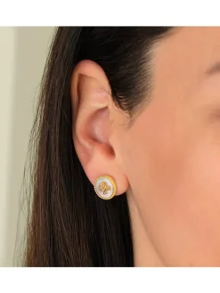 ENGELSRUFER Ohrschmuck-Ohrstecker Lebensbaum Gold plattiert mit Perlmutt ERE-LILTREE-PE-STG