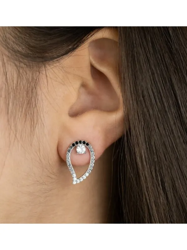 ENGELSRUFER Ohrschmuck-Ohrstecker Tropfen Silber Zirkonia Grau ERE-YIYABAL-ZI