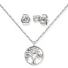 ENGELSRUFER Ohrschmuck | Halsketten + Collier-Set Halskette Ohrringe Lebensbaum ERMT-LILTREE