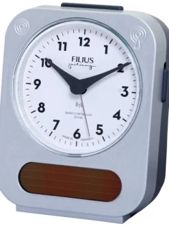 FILIUS Wecker + Co.-Funk-Solar Wecker Made in Germany silber 0543-19