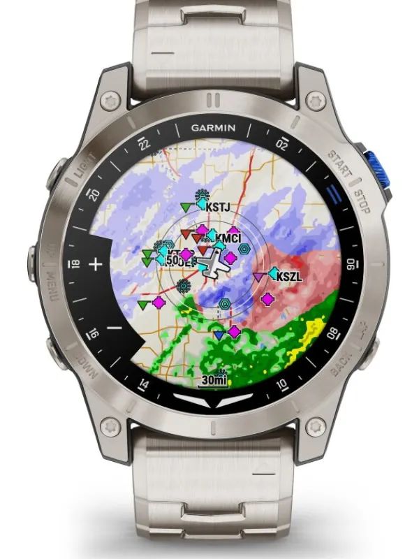 GARMIN Smartwatches | Herrenuhren-D2™ Mach 1, 47mm, Aviator Smartwatch Titanium Armband 010-02582-51