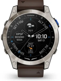 GARMIN Smartwatches | Damenuhren-D2™ Mach 1, 47mm, Aviator Smartwatch Lederband 010-02582-55