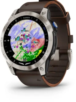 GARMIN Smartwatches | Damenuhren-D2™ Mach 1, 47mm, Aviator Smartwatch Lederband 010-02582-55