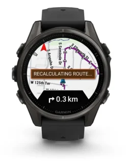 GARMIN Smartwatches | Herrenuhren-fēnix® 8 - 43 mm AMOLED Sapphire Schwarz/Carbongrau Titan 010-02903-21