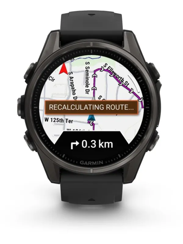 GARMIN Smartwatches | Herrenuhren-fēnix® 8 - 43 mm AMOLED Sapphire Schwarz/Carbongrau Titan 010-02903-21