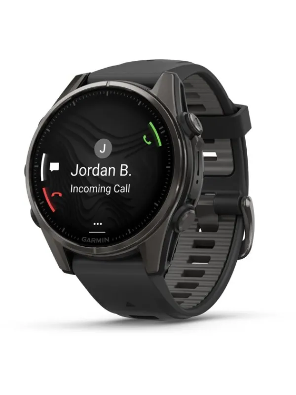 GARMIN Smartwatches | Herrenuhren-fēnix® 8 - 43 mm AMOLED Sapphire Schwarz/Carbongrau Titan 010-02903-21