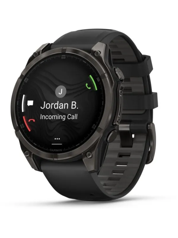 GARMIN Smartwatches | Herrenuhren-fēnix® 8 - 47 mm AMOLED Sapphire Schwarz/Carbongrau Titan DLC 010-02904-21