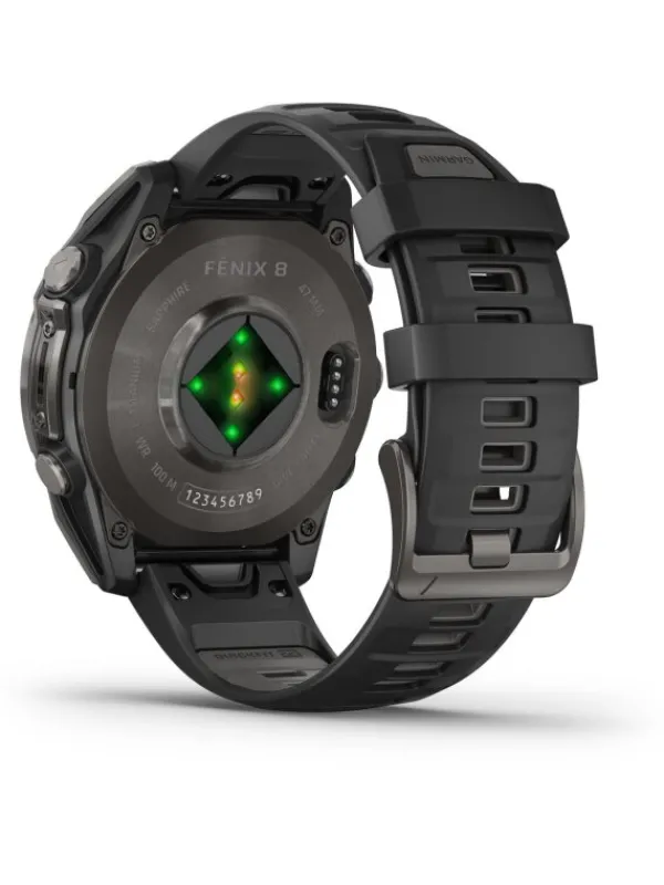 GARMIN Smartwatches | Herrenuhren-fēnix® 8 - 47 mm AMOLED Sapphire Schwarz/Carbongrau Titan DLC 010-02904-21