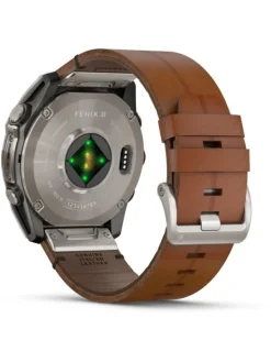 GARMIN Smartwatches-fēnix® 8 - 51 mm AMOLED Sapphire Graphit/Carbongrau Titan Lederarmband 010-02905-40