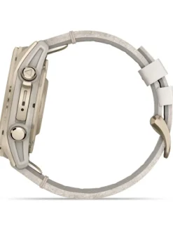 GARMIN Smartwatches | Herrenuhren-fēnix® 8 - 43 mm AMOLED Sapphire Nebelgrau/Softgold mit Lederarmband 010-02903-40