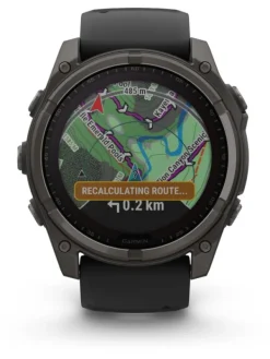 GARMIN Smartwatches | Herrenuhren-fēnix® 8 - 51 mm Solar Sapphire Graphit/Carbongrau Titan DLC 010-02907-11