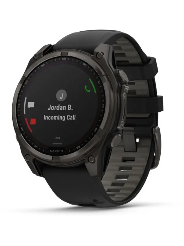 GARMIN Smartwatches | Herrenuhren-fēnix® 8 - 47 mm Solar Sapphire Graphit/Carbongrau Titan DLC 010-02906-11