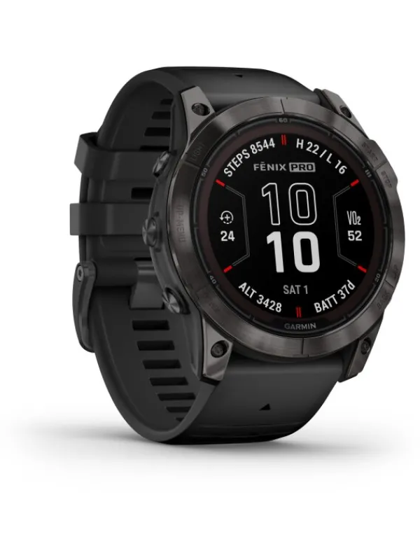 GARMIN Herrenuhren | Damenuhren-FĒNIX® 7X Pro - 51mm – Saphir Solar Edition, schwarz/carbongrau Titan 010-02778-11
