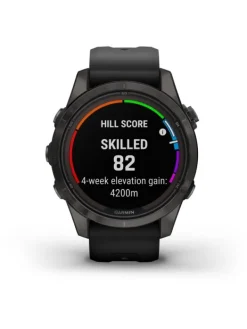 GARMIN Herrenuhren | Damenuhren-FĒNIX® 7S Pro - 42mm – Sapphire Solar Edition, Schwarz/Carbongrau Titan 010-02776-11