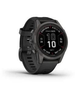 GARMIN Herrenuhren | Damenuhren-FĒNIX® 7S Pro - 42mm – Sapphire Solar Edition, Schwarz/Carbongrau Titan 010-02776-11