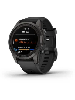 GARMIN Herrenuhren | Damenuhren-FĒNIX® 7S Pro - 42mm – Sapphire Solar Edition, Schwarz/Carbongrau Titan 010-02776-11
