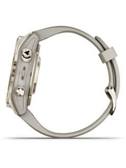 GARMIN Herrenuhren | Damenuhren-FĒNIX® 7S Pro - 42mm – Sapphire Solar Edition, Beige/Softgold Silikon 010-02776-15
