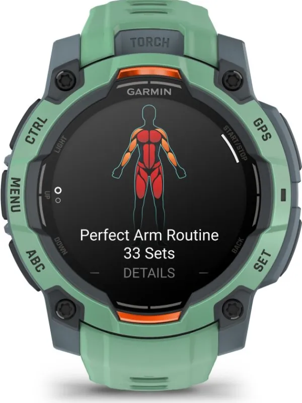 GARMIN Damenuhren-Instinct® 3 AMOLED - 45 mm, Twilight/Neo Tropic, limitiert, mit Silikon-Wechselarmband 22 mm Neo Tropic 010-02936-01