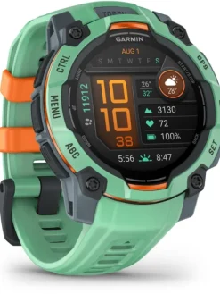 GARMIN Damenuhren-Instinct® 3 AMOLED - 45 mm, Twilight/Neo Tropic, limitiert, mit Silikon-Wechselarmband 22 mm Neo Tropic 010-02936-01