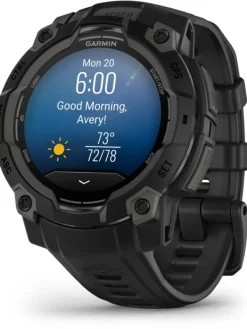 GARMIN Herrenuhren | Damenuhren-Instinct® 3 AMOLED - 45 mm, Schwarz, mit Silikon-Wechselarmband 22 mm Schwarz 010-02936-00