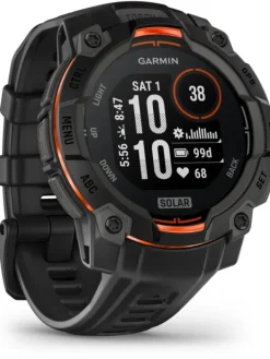 GARMIN Herrenuhren | Damenuhren-Instinct® 3 Solar - 45 mm, Schwarz, mit Silikon-Wechselarmband 22 mm Schwarz 010-02934-00