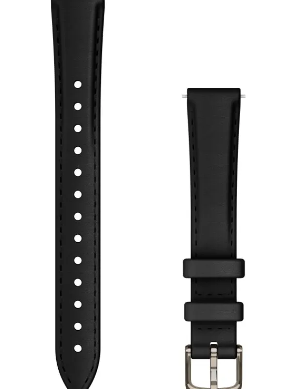 GARMIN Uhrenarmbänder-Original Lily® Quick-Relase 14 mm Leder, Schwarz, Schließe - Aluminium cremegold 010-13302-22