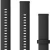 GARMIN Uhrenarmbänder-Original Quick-Relase 18 mm, Silikon, schwarz, 3-teilig, Schließe - Edelstahl einsengrau 010-12932-01