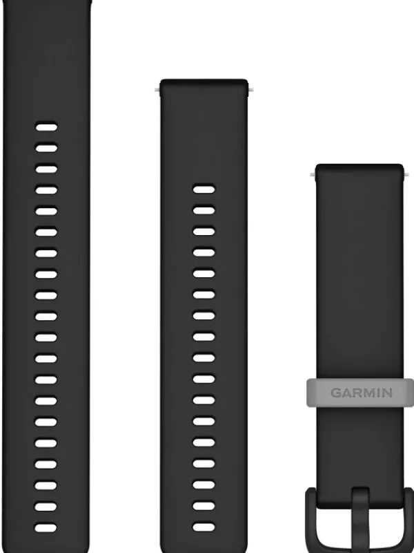GARMIN Uhrenarmbänder-Original Quick-Relase 20 mm, Silikon, schwarz, 3-teilig, Schließe - faserverstärktes Polymer 010-12932-30