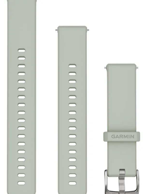 GARMIN Uhrenarmbänder-Original Quick-Relase 18 mm, Silikon, salbeigrau, 3-teilig, Schließe - Edelstahl silber 010-13256-01