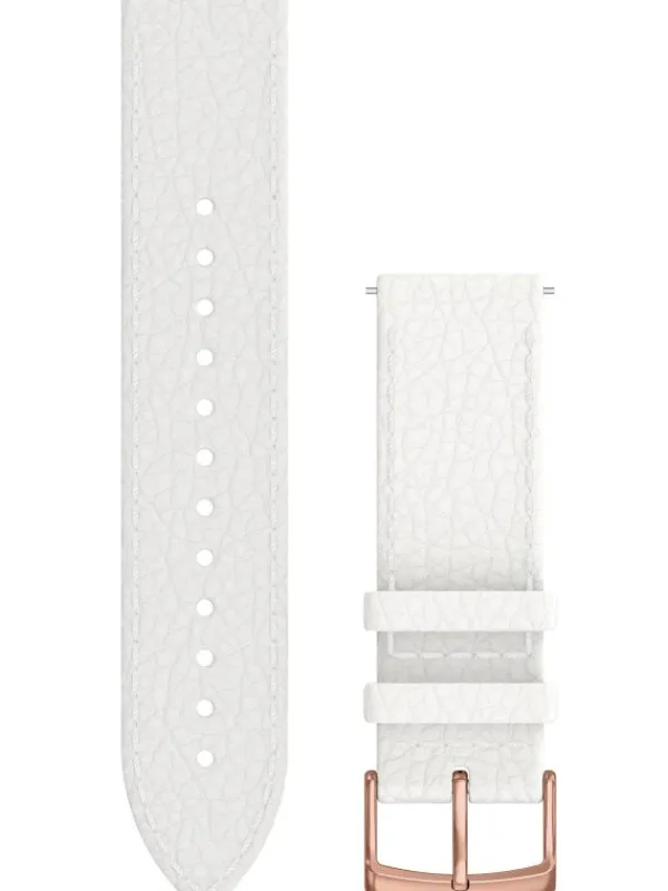 GARMIN Uhrenarmbänder-Original Quick-Relase 20 mm, Leder, weiß mit Naht, Schließe - Edelstahl rose 010-12691-0B