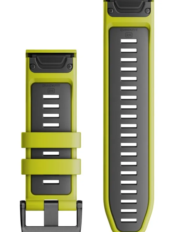 GARMIN Uhrenarmbänder-Original QuickFit®-Armband 26 mm, Silikon, Electric Lime/graphit, Schließe - Edelstahl schwarz 010-13281-03