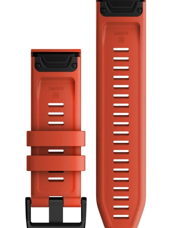 GARMIN Uhrenarmbänder-Original QuickFit®-Armband 26 mm, Silikon, flammenrot, Schließe - Edelstahl schwarz 010-13117-04