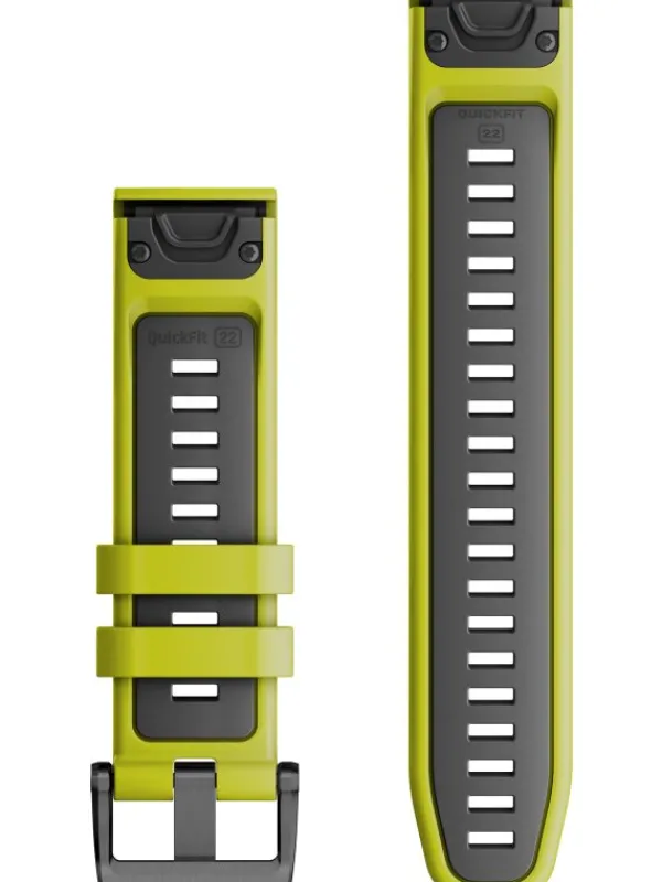 GARMIN Uhrenarmbänder-Original QuickFit®-Armband 22 mm, Silikon, lime/graphit, Schließe - Edelstahl schwarz 010-13280-03