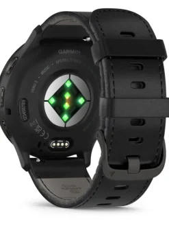 GARMIN Smartwatches | Herrenuhren-Venu® 3, 45mm, Schwarz/Schiefergrau mit Leder- und Silikonband 010-02784-52