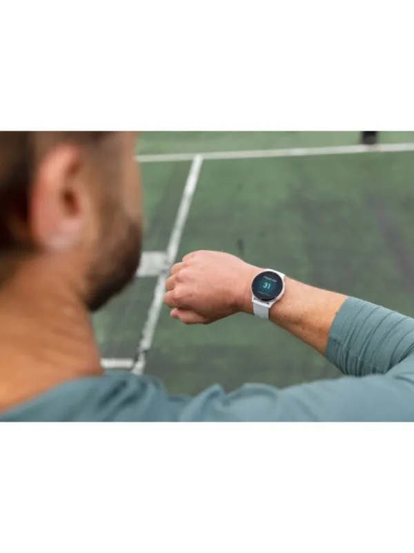 GARMIN Herrenuhren | Damenuhren-Venu® 3, 45mm, Steinweiss/Silber Silikon-Armband 010-02784-00