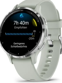 GARMIN Smartwatches | Herrenuhren-Venu® 3S, 41mm, Salbeigrau/Silber Silikon-Armband 010-02785-01